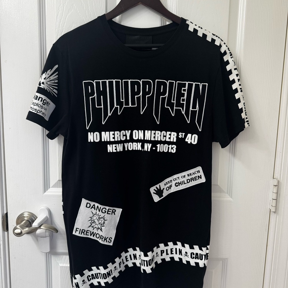 Philipp Plein Black and White Graphic Tee